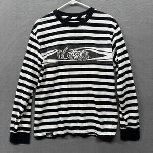 Lurking Class Sketchy Tank Peeking Black White Stripe Long Sleeve Tee Unisex M